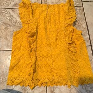 Ralph Lauren Yellow Eyelet Ruffle Blouse